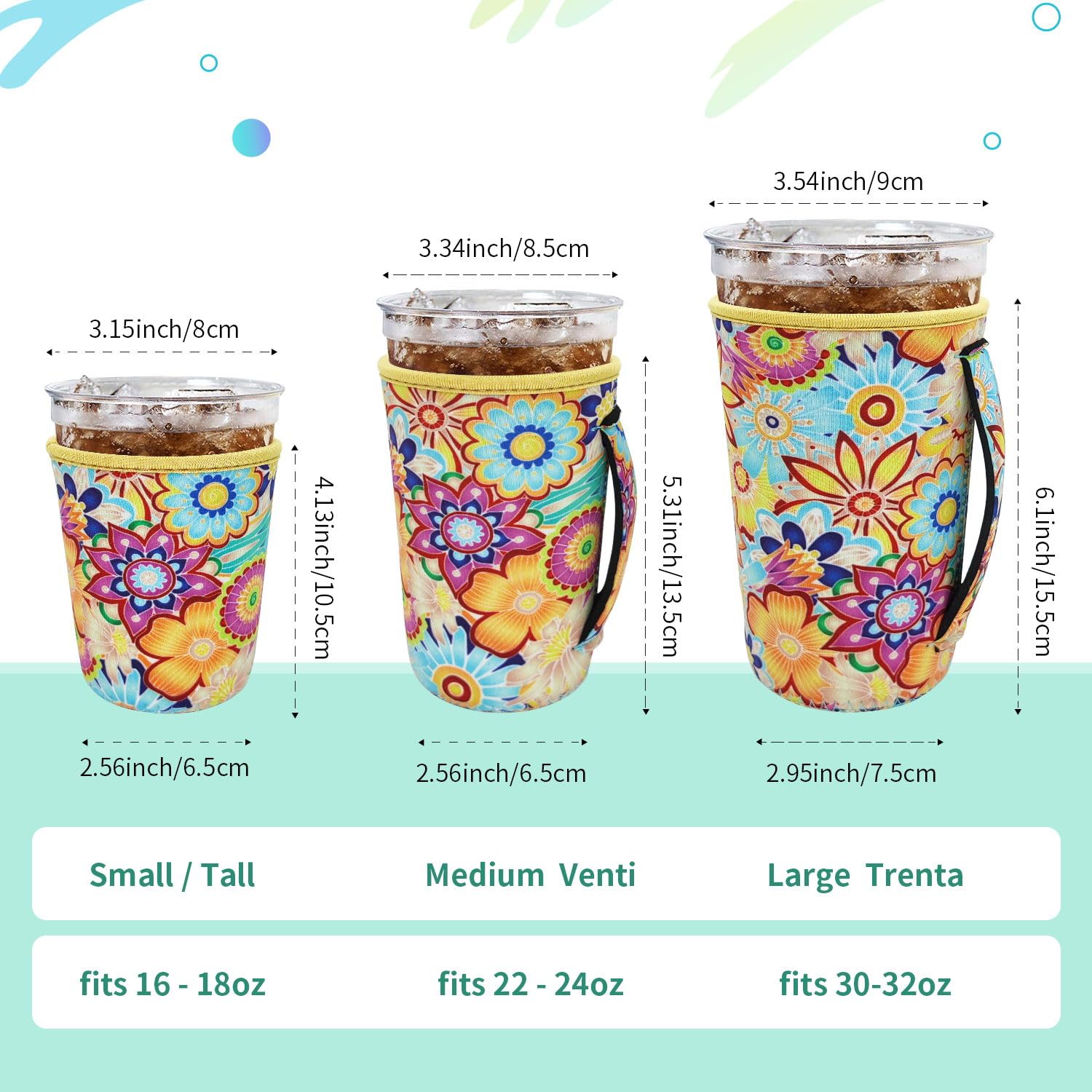 AJLTPA funda aislante para café 22-24oz con asa ofrece agarre estable.