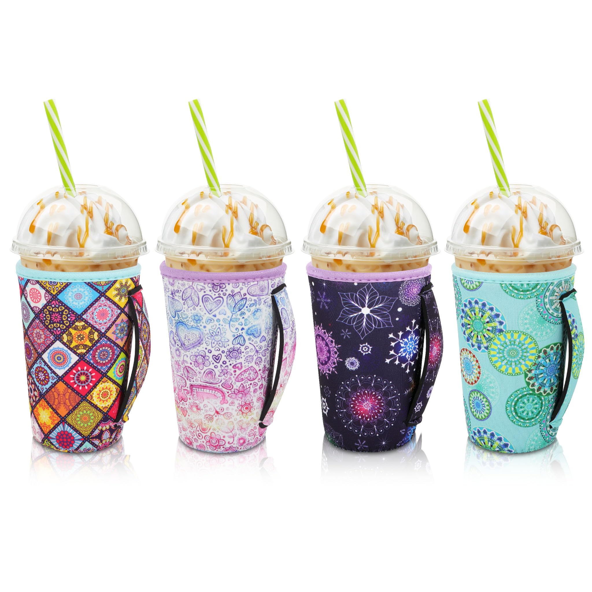 Funda taza aislante AJLTPA Mandala con asa para comodidad al sostener bebidas