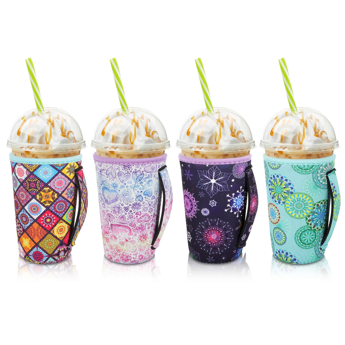 Funda taza aislante AJLTPA Mandala con asa para comodidad al sostener bebidas