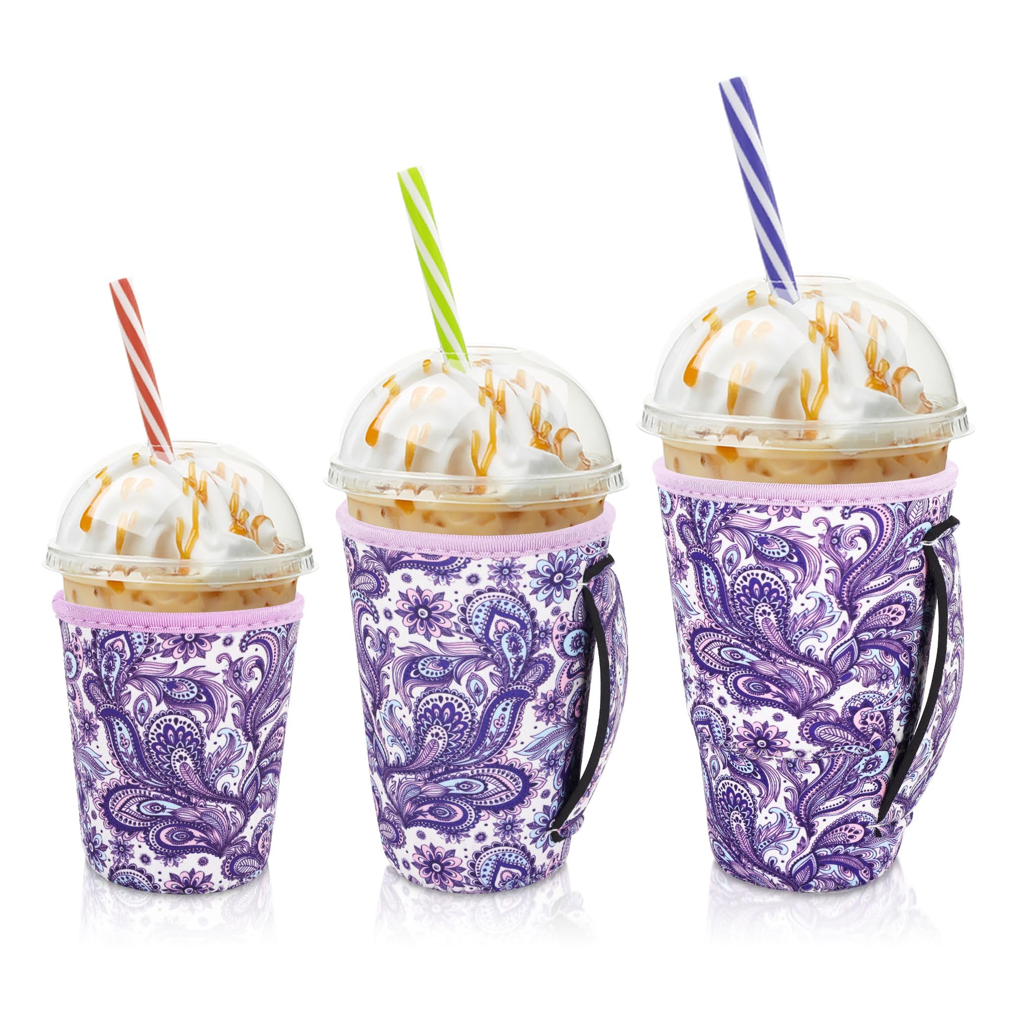 AJLTPA manga aislante para café 16-18oz, mantiene fría y evita condensación.