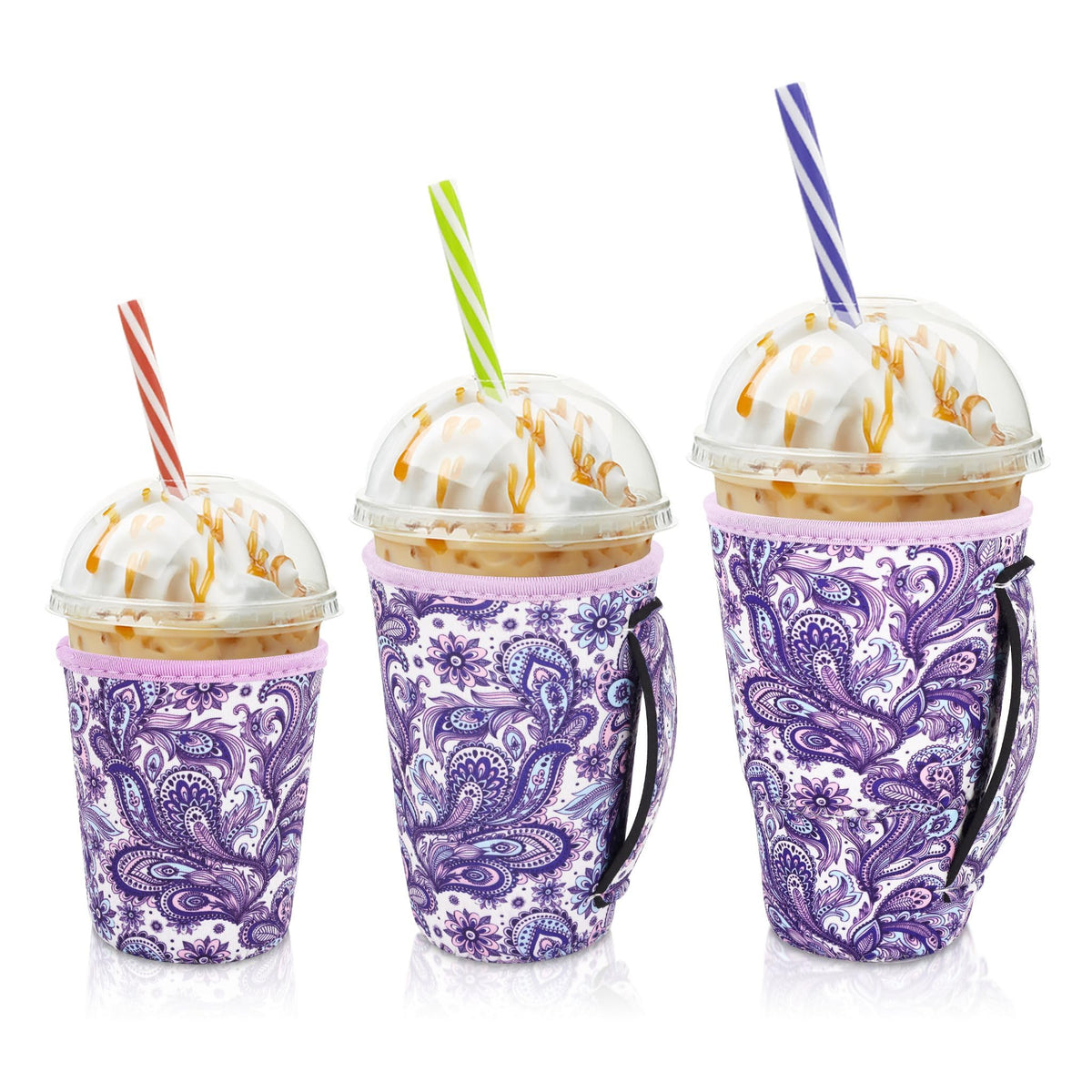 AJLTPA manga aislante para café 16-18oz, mantiene fría y evita condensación.