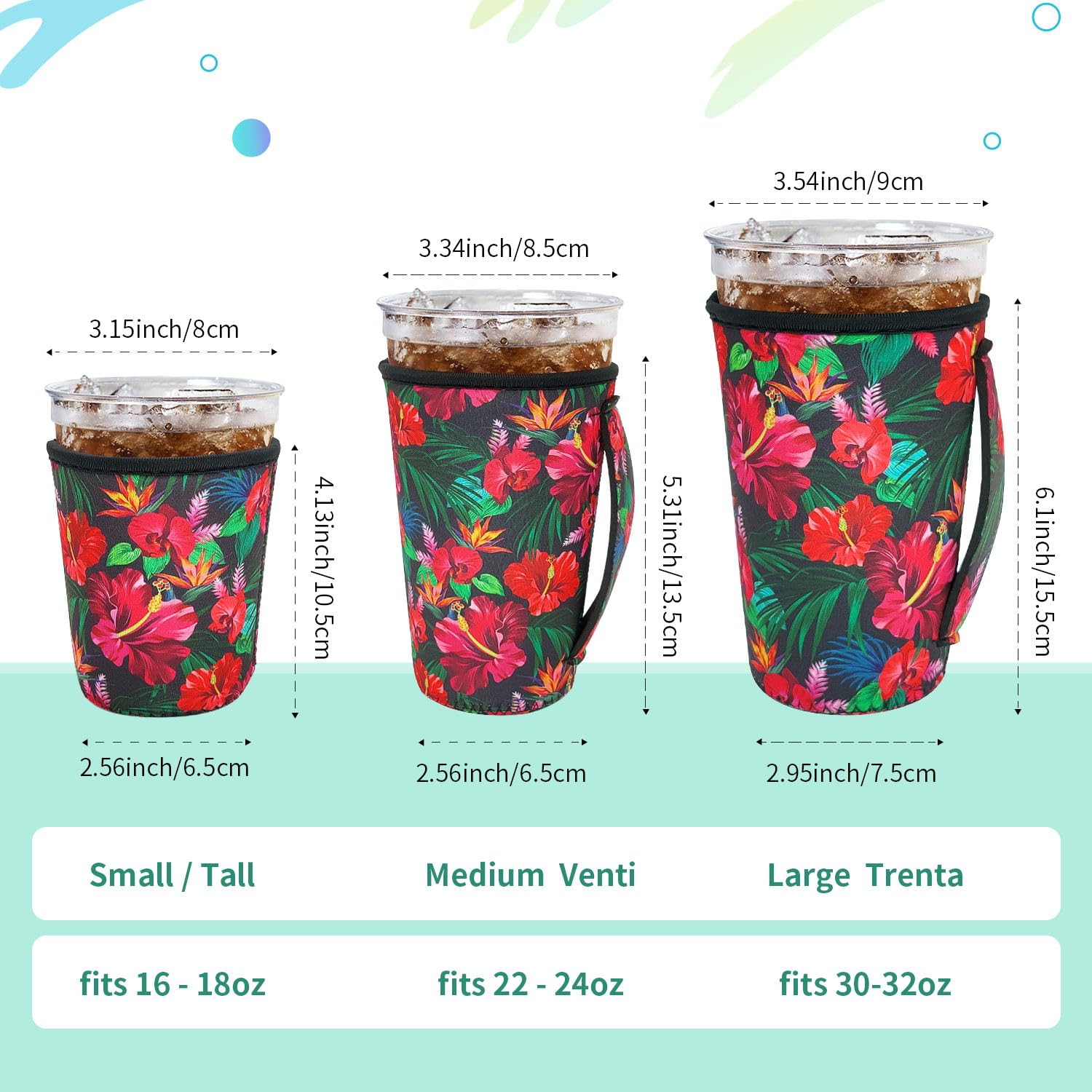 AJLTPA manga aislante para café frío 22-24 onzas, manejo ergonómico