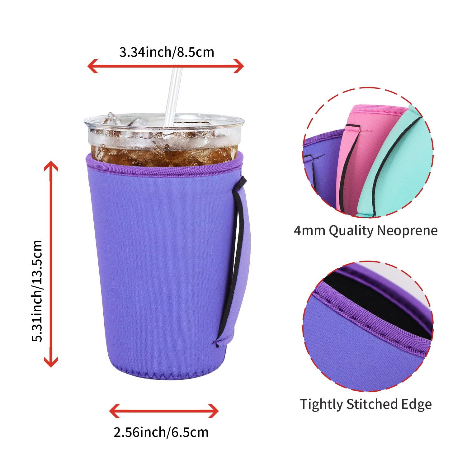AJLTPA manga neopreno con asa y diseños únicos para tazas.