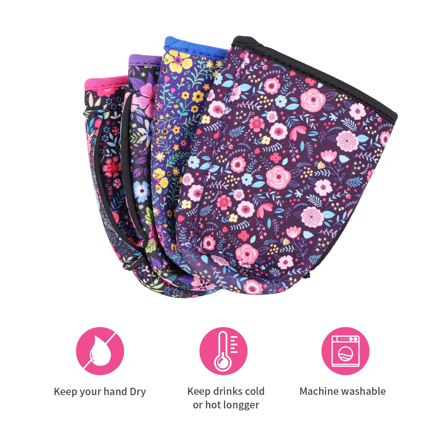 Funda aislante Flor AJLTPA para taza fría, protege las manos y reduce el sudor.