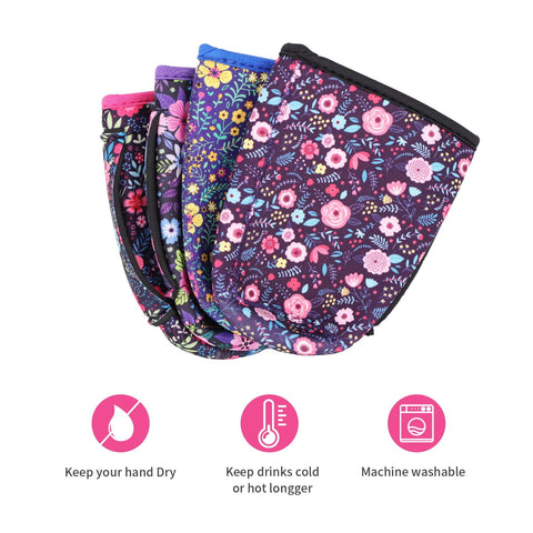 Funda aislante Flor AJLTPA para taza fría, protege las manos y reduce el sudor.