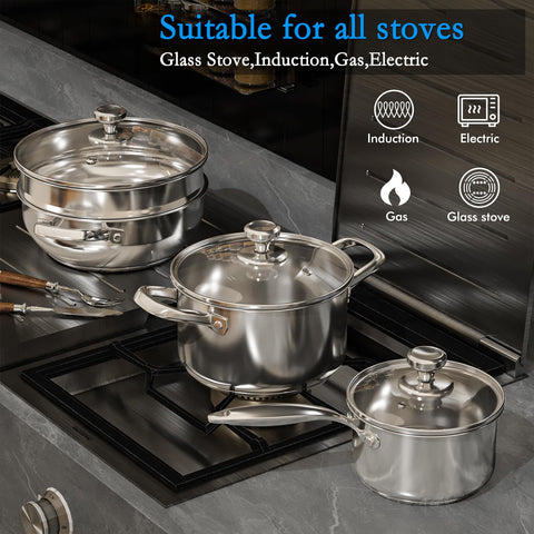 Akaice olla vapor 5qt con tapa ideal para verduras y mariscos.