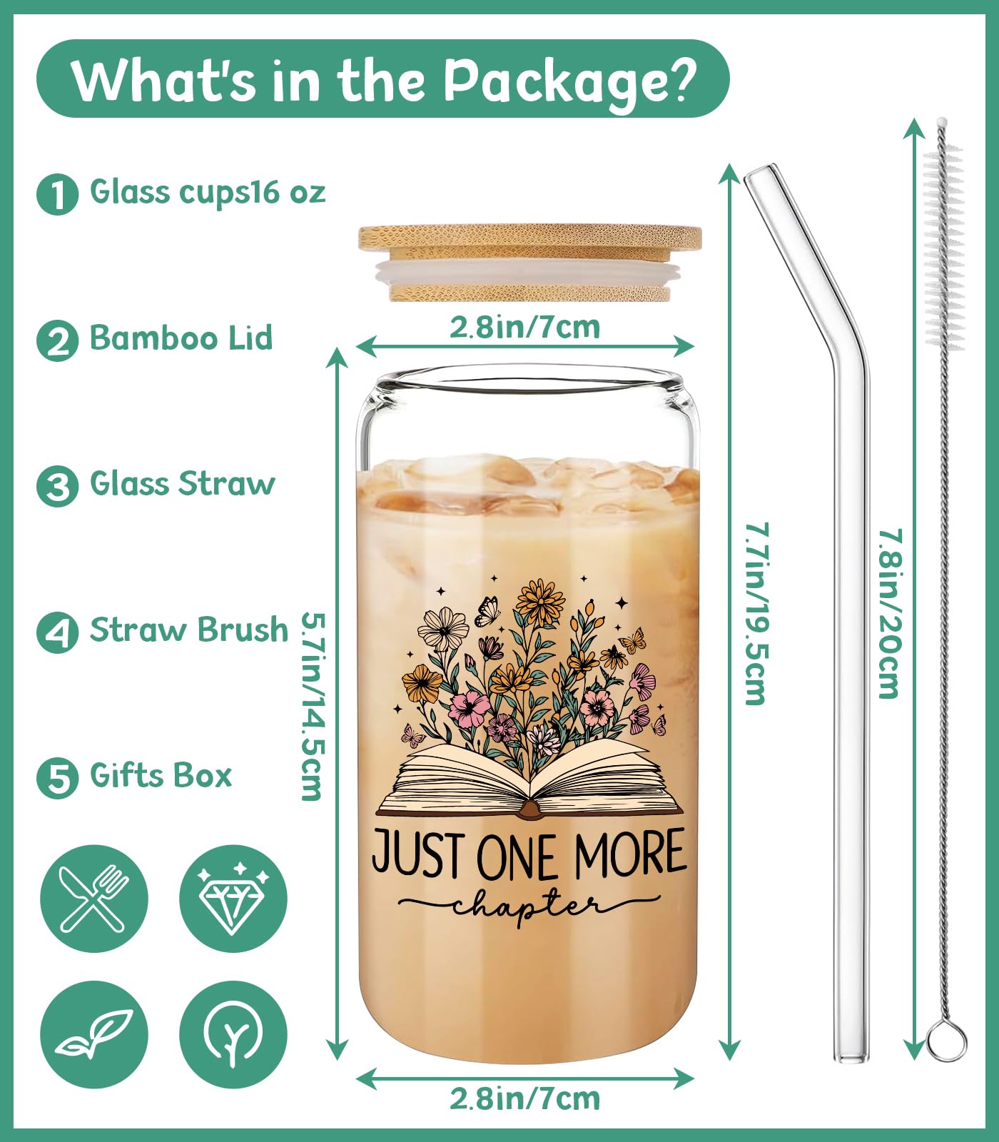 AKAQCHANG caja regalo para vaso de vidrio 16oz, lista para sorprender.