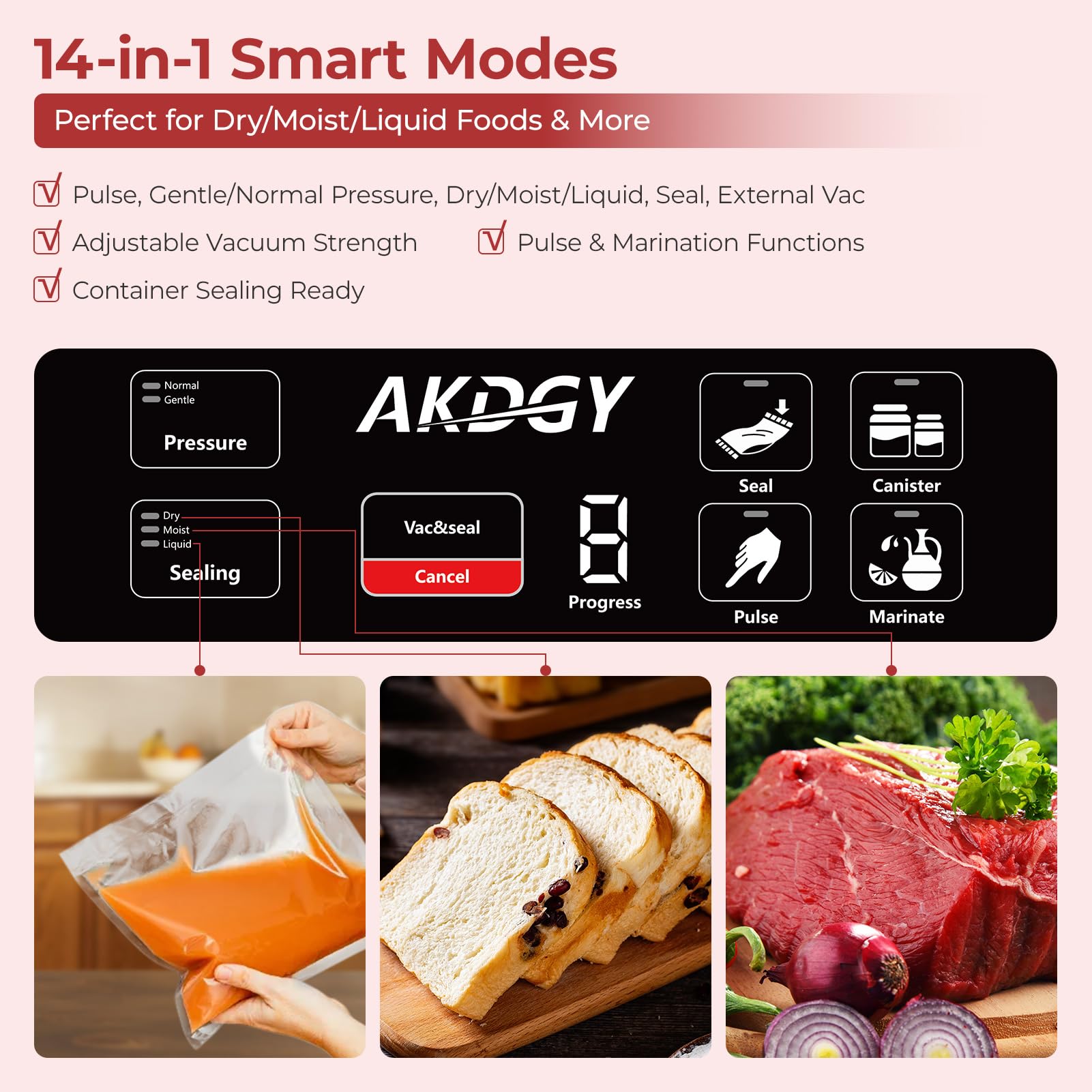 AKDGY modos inteligentes para sellado de líquidos y secos
