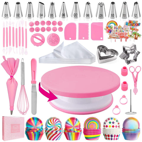 AKHMLEF platillo giratorio para pasteles facilita decoraciones con giro suave