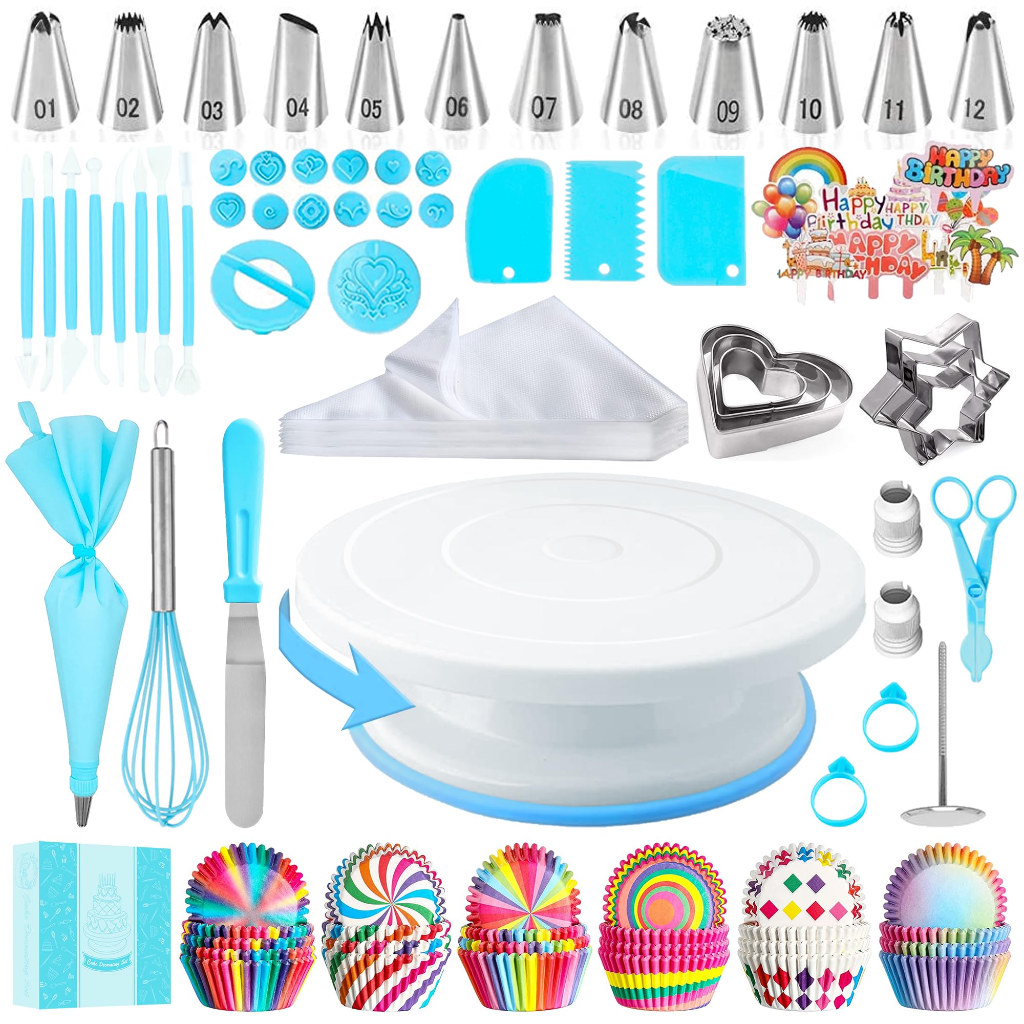 AKHMLEF kit de decoracion de pasteles con apertura redonda para mayor precisión.