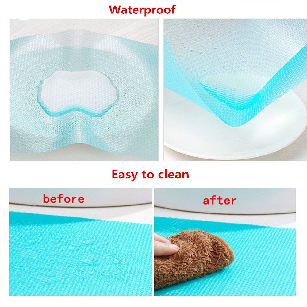 AKINLY alfombrillas para refrigerador, cortables para ajustar estantes.