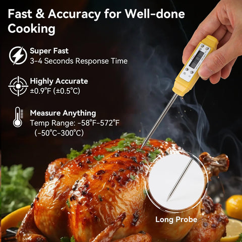 Termometro digital de bolsillo Akozon, alta precision para carnes y caldos