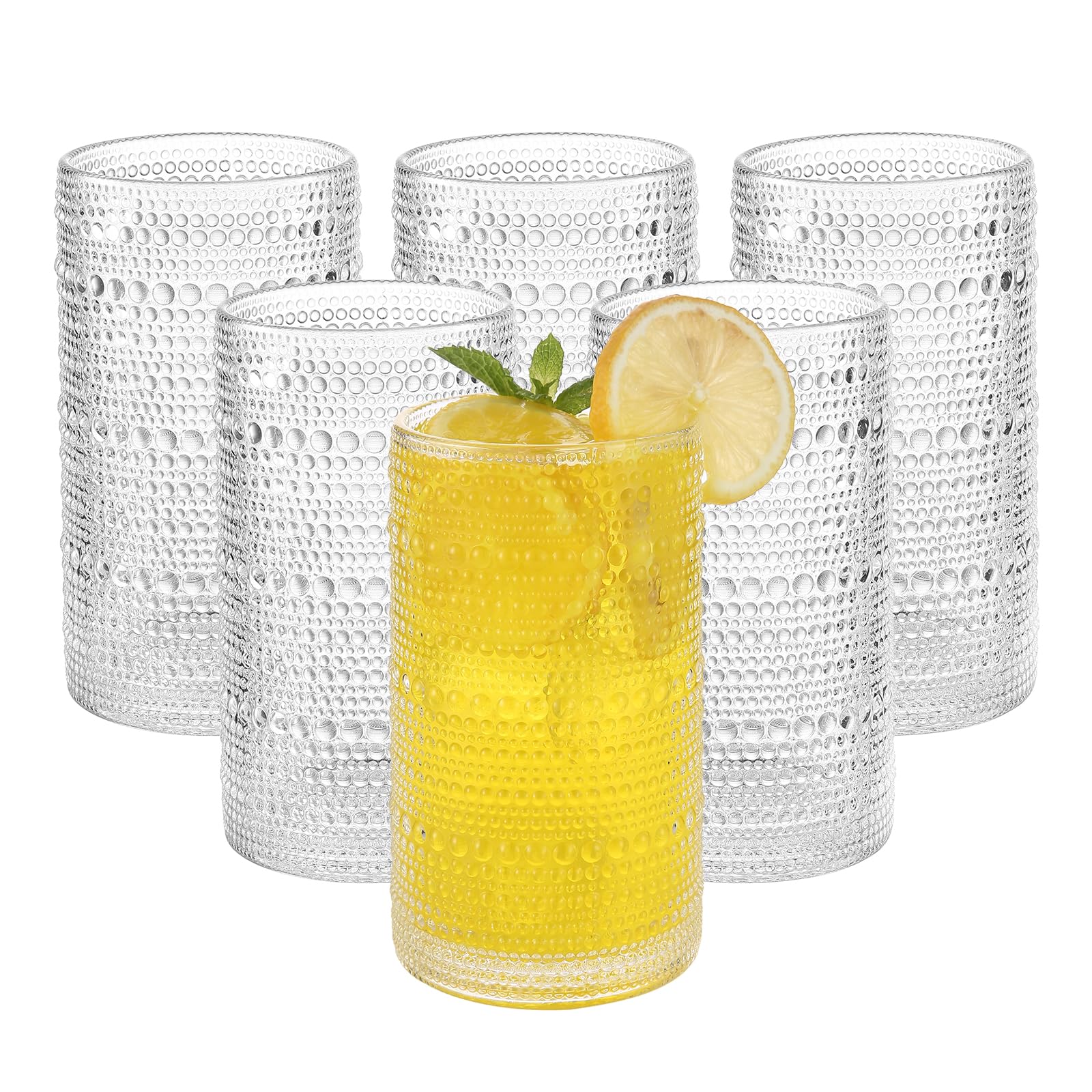 Vaso Akutaa Vintage Hobnail de 16 onzas, ideal para agua diaria.