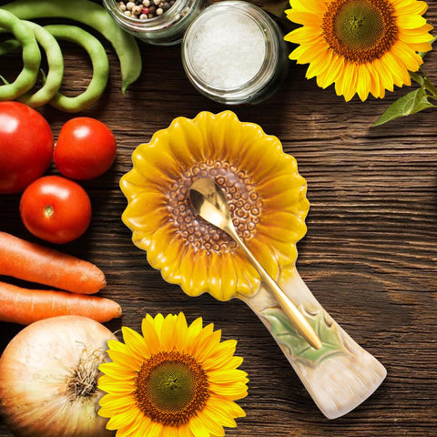 Reposacucharas ceramico girasol duradero y facil de limpiar de Alarrar