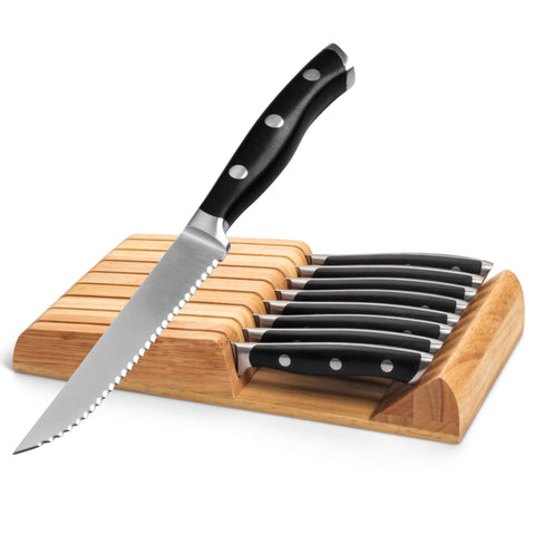 Alata cuchillos para filete con bloque: almacenamiento práctico y seguro en la cocina