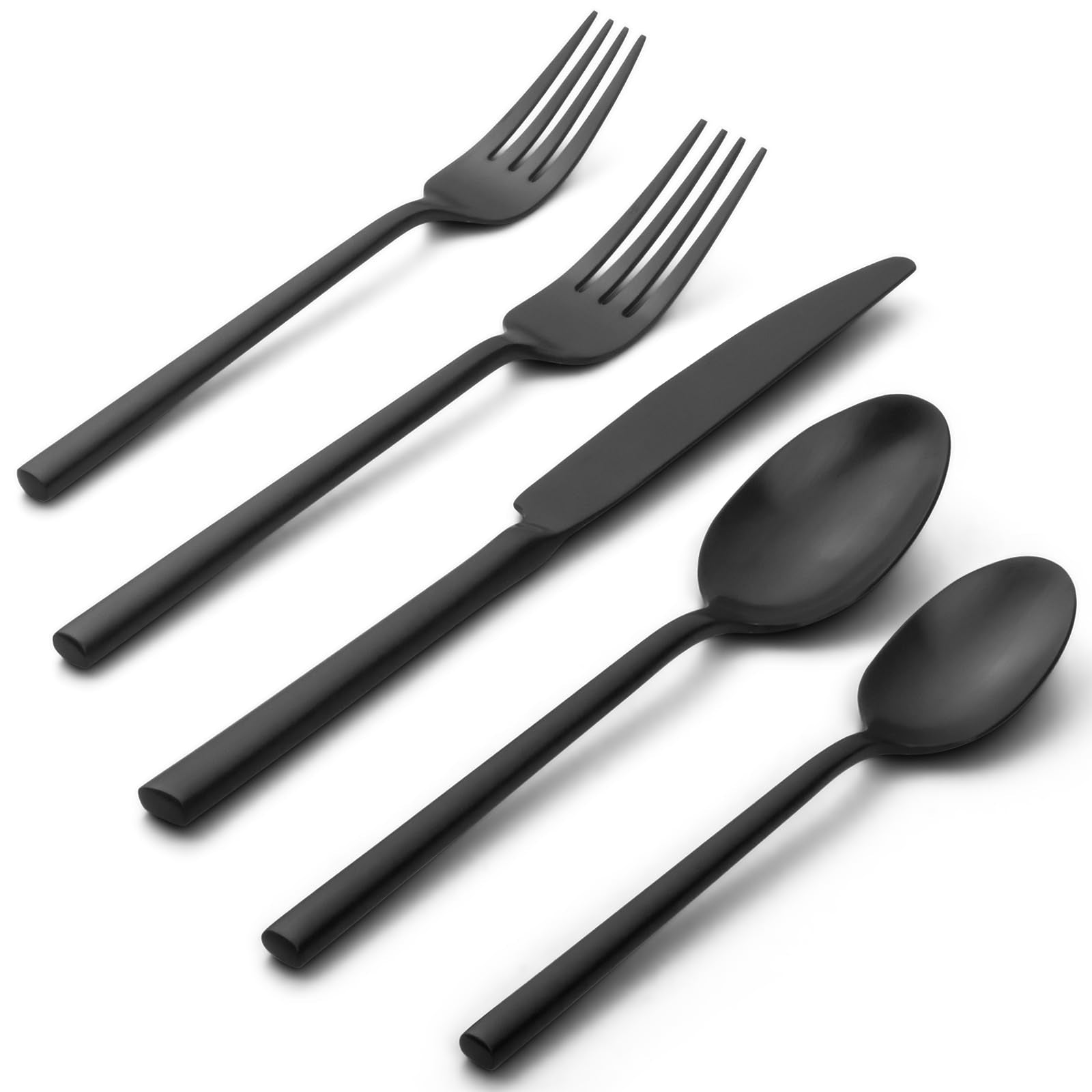 Alata Potter Black, conjunto de cubiertos 45 piezas para servicio para 8 en casa.