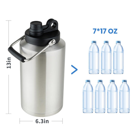 Alathote botella 128 onzas de acero inoxidable con doble vacío mantiene bebidas frías por más horas.
