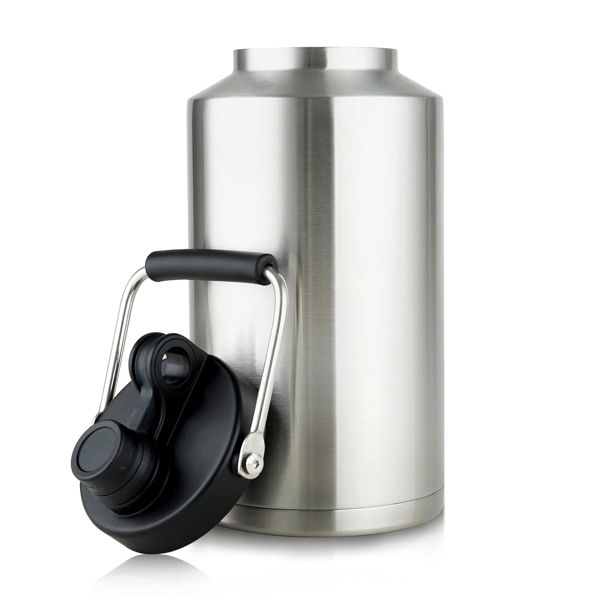 Alathote botella galón aislada con mango antideslizante, ideal para transporte en caminatas y camping.