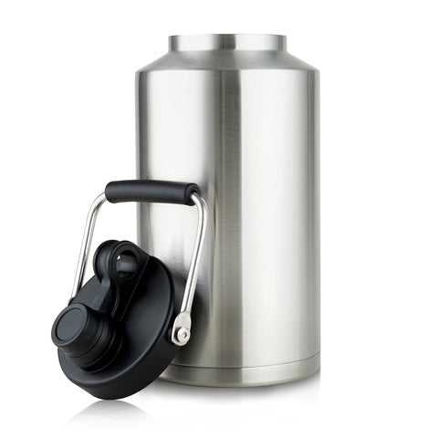 Alathote botella galón aislada con mango antideslizante, ideal para transporte en caminatas y camping.