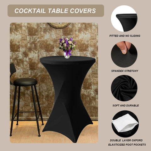 Albassa tejido elástico para mesa cóctel 32x43, tacto suave y ajuste cómodo
