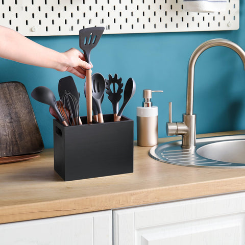ALELION organizador de mostrador para utensilios de cocina en madera