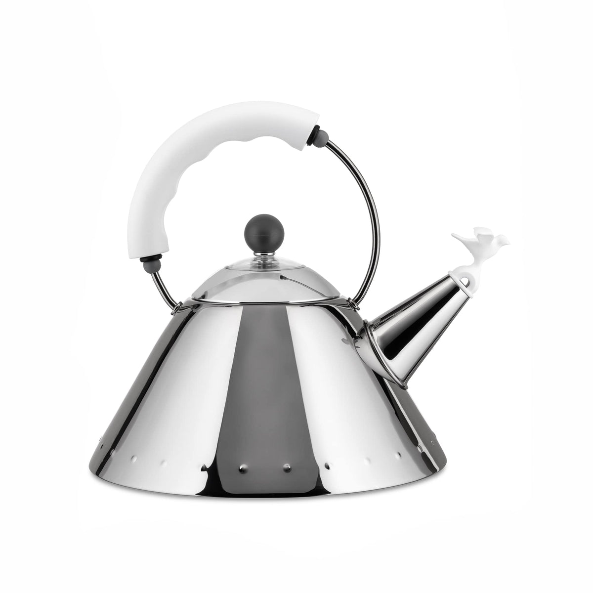 Alessi 9093 W, vista frontal del hervidor para hervir con estilo.