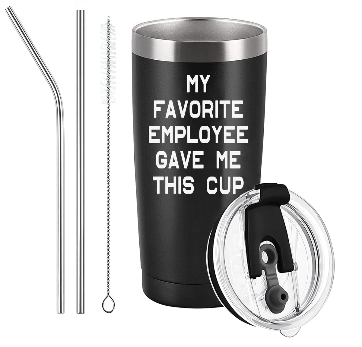 Taza viajera Aletege 20oz negra frontal, uso diario