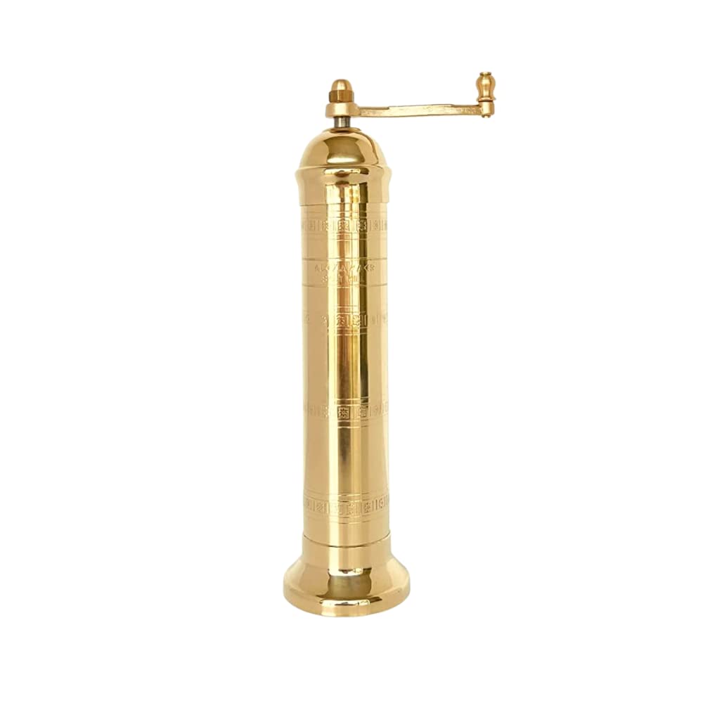 Alexander Home molino europeo en bronce de 9 pulgadas para sal, molienda fina.