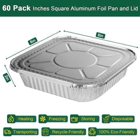 Alfolic bandejas aluminio 8x8 apilables con tapa para almacenamiento seguro