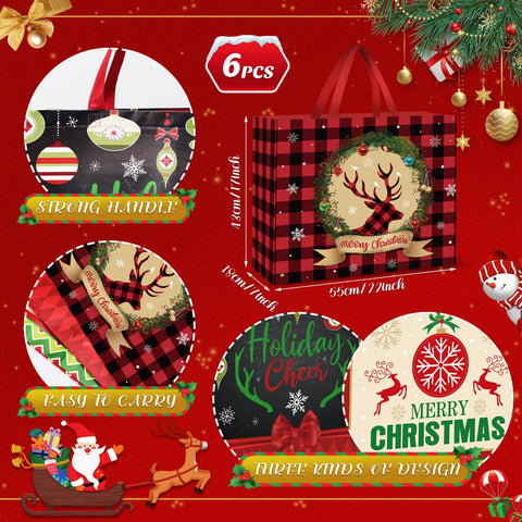 Bolsas navideñas reutilizables Aliceset con diseño festivo