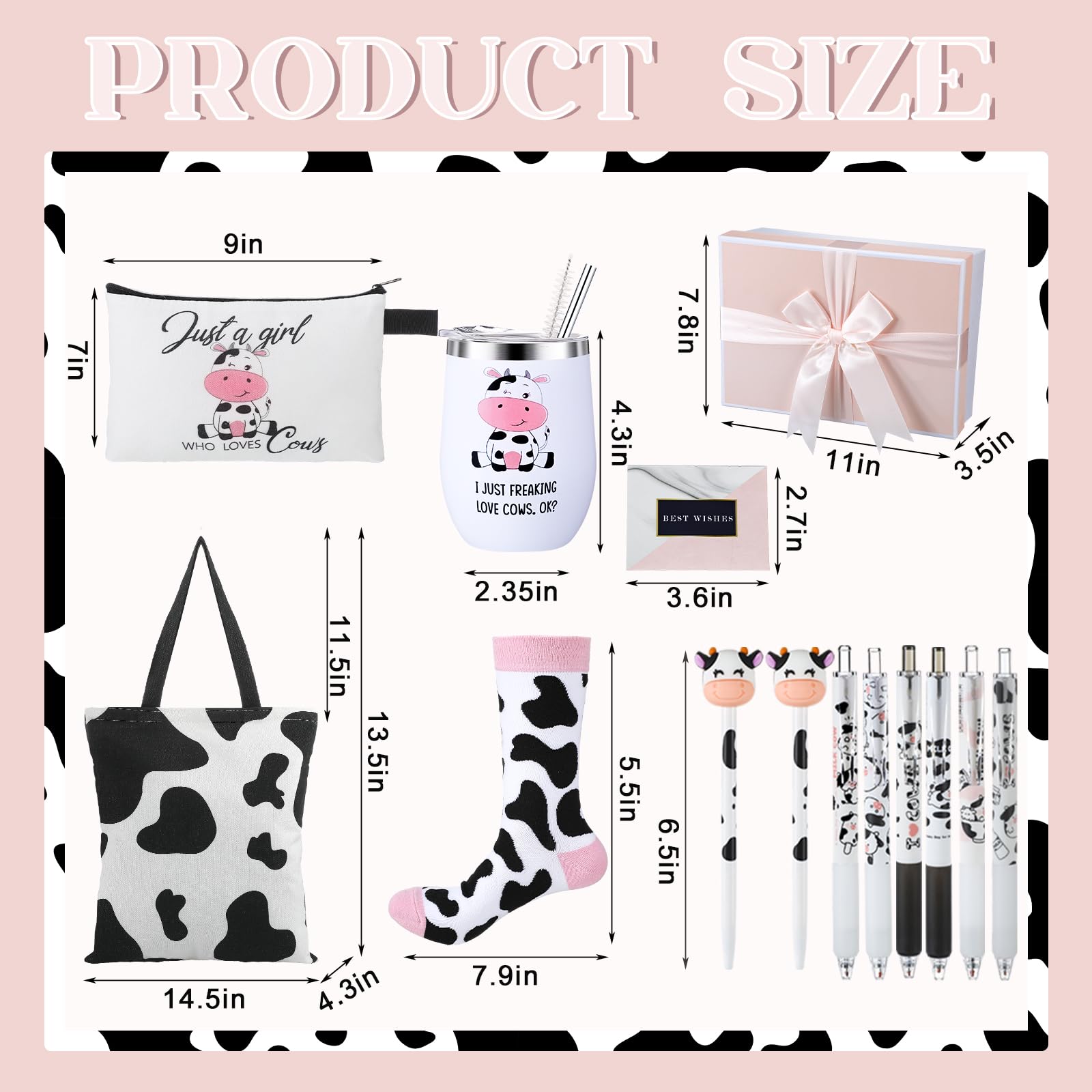 Aliceset bolsa cosmética estampado vaca, ideal para organizar maquillaje.