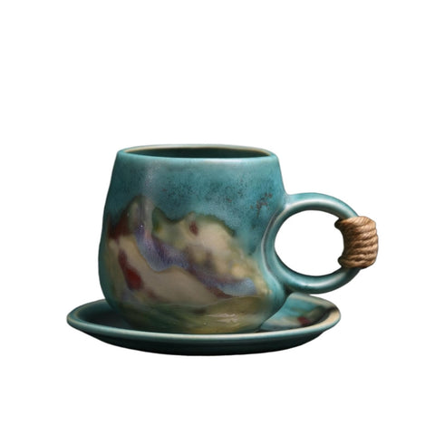 Alikexin taza cerámica 8 onzas con platillo, ideal para café diario