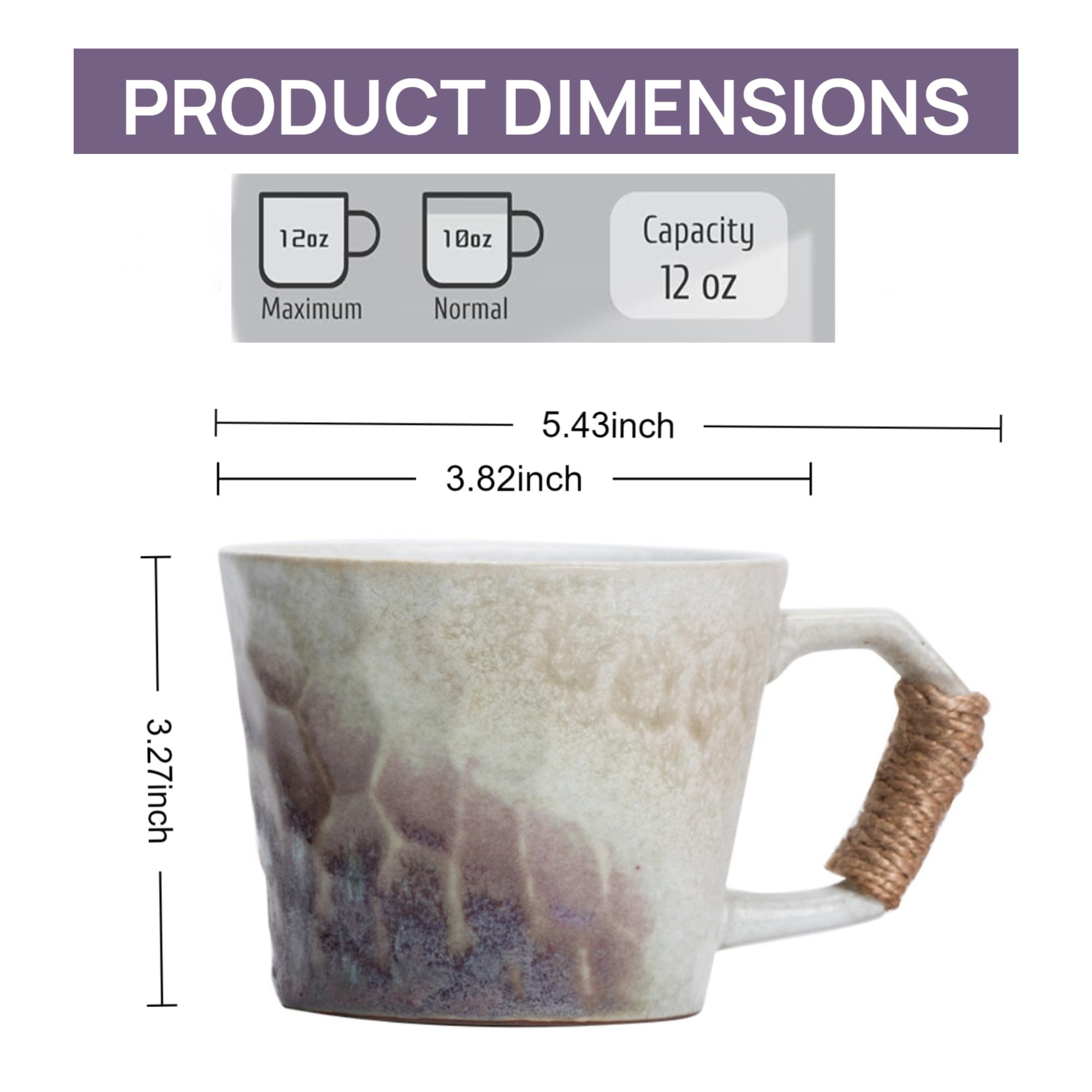 Taza Alikexin con glaseado sin plomo, segura para bebidas calientes.