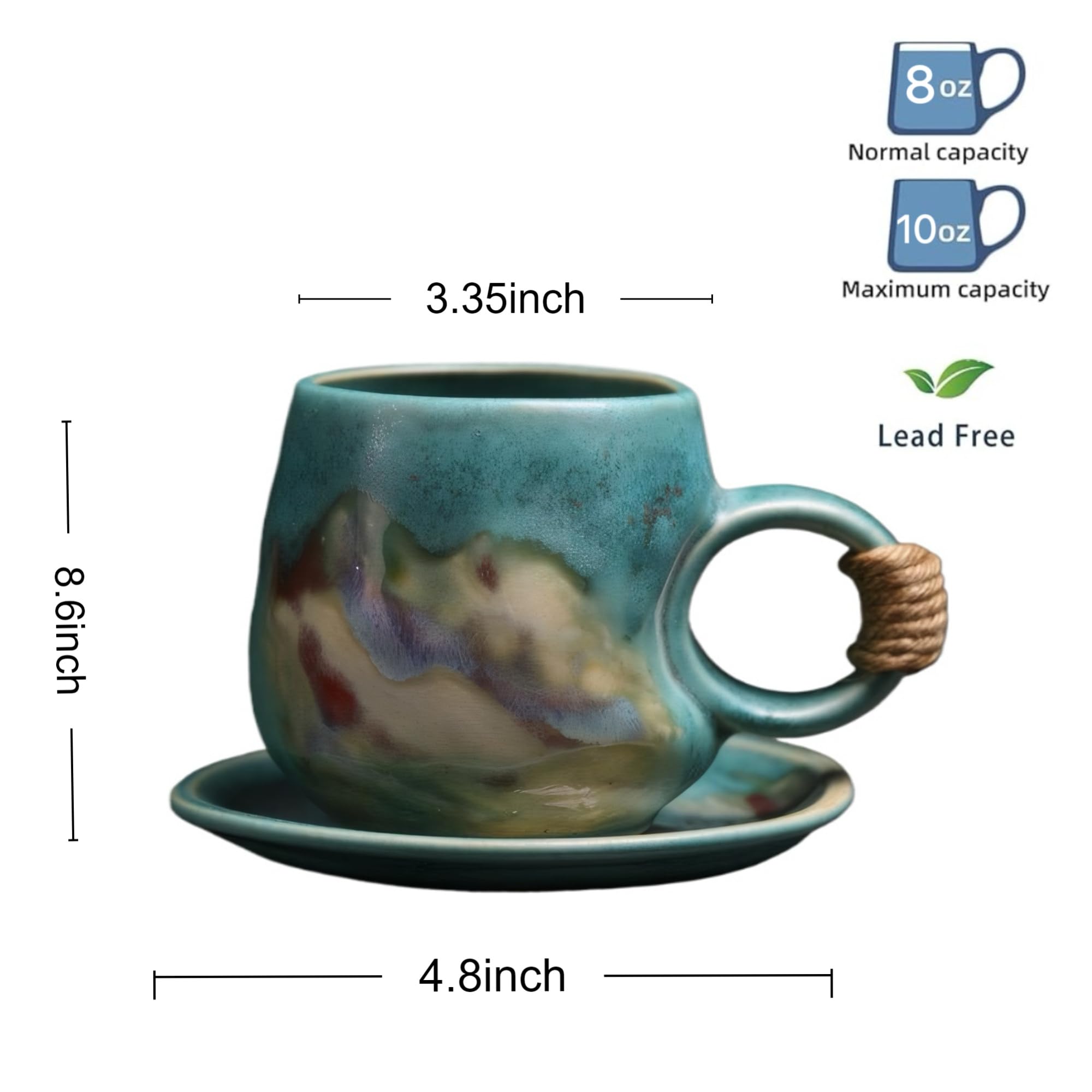 Alikexin taza cerámica mate, perfecta para arte de leche