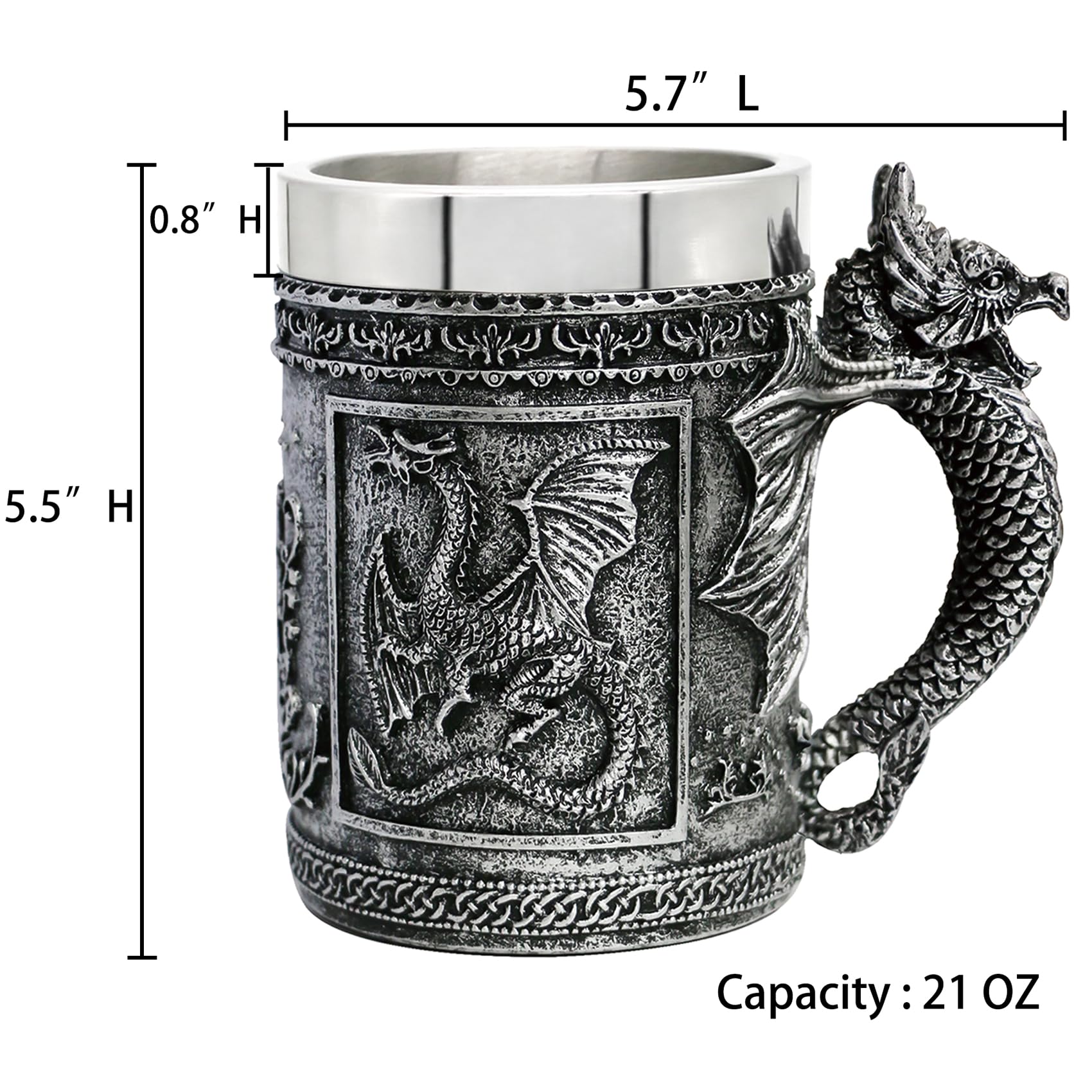 alikiki Taza Dragón D&D grande, base de fieltro para no rayar la mesa.