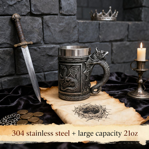 alikiki Taza Dragón D&D grande, dorso 3D con detalle de escamas.