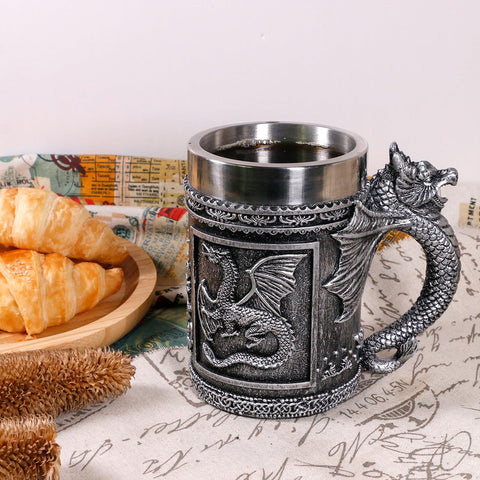 alikiki Taza Dragón D&D grande, mango ergonómico inspirado en dragón.