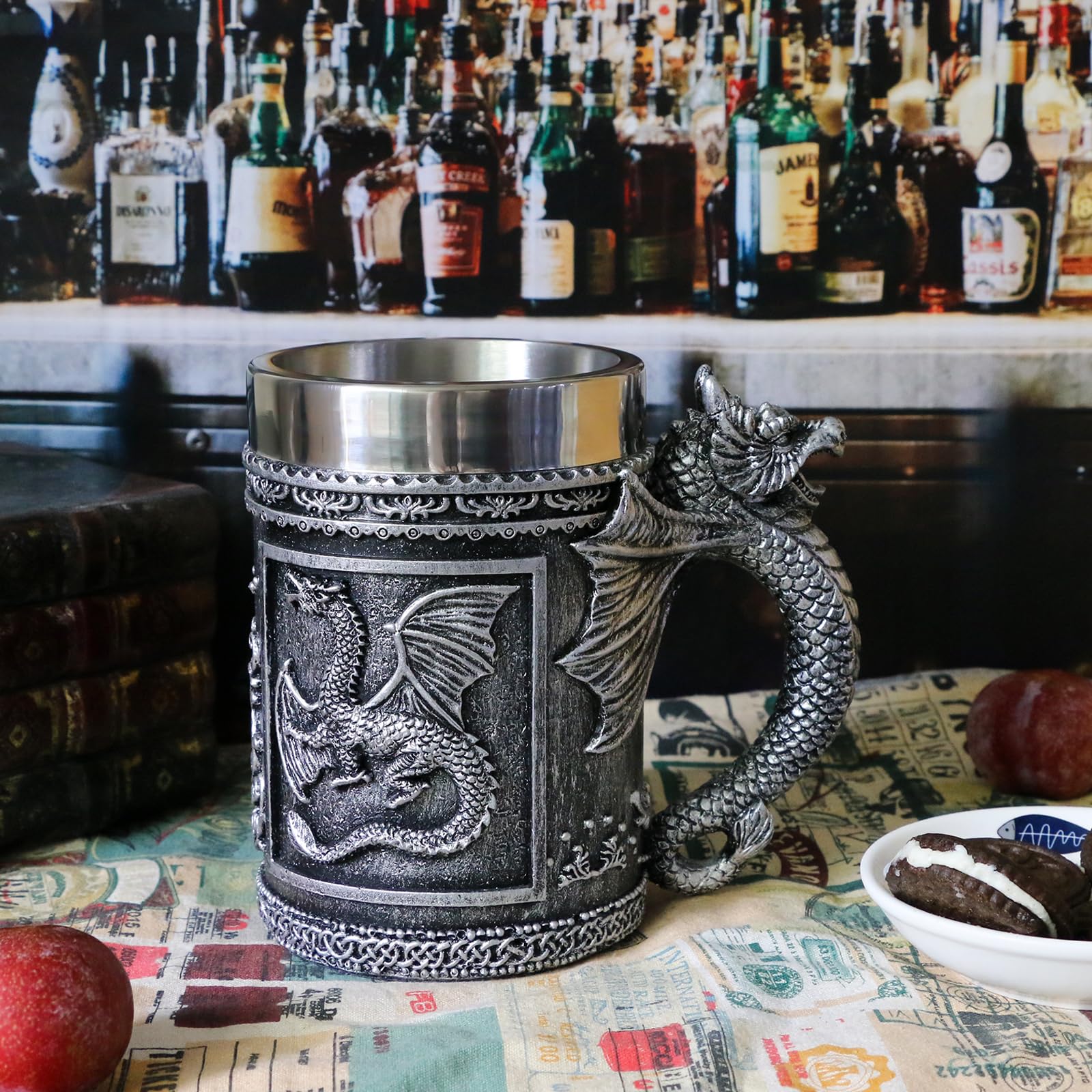 alikiki Taza Dragón D&D grande, apta para café y cerveza.