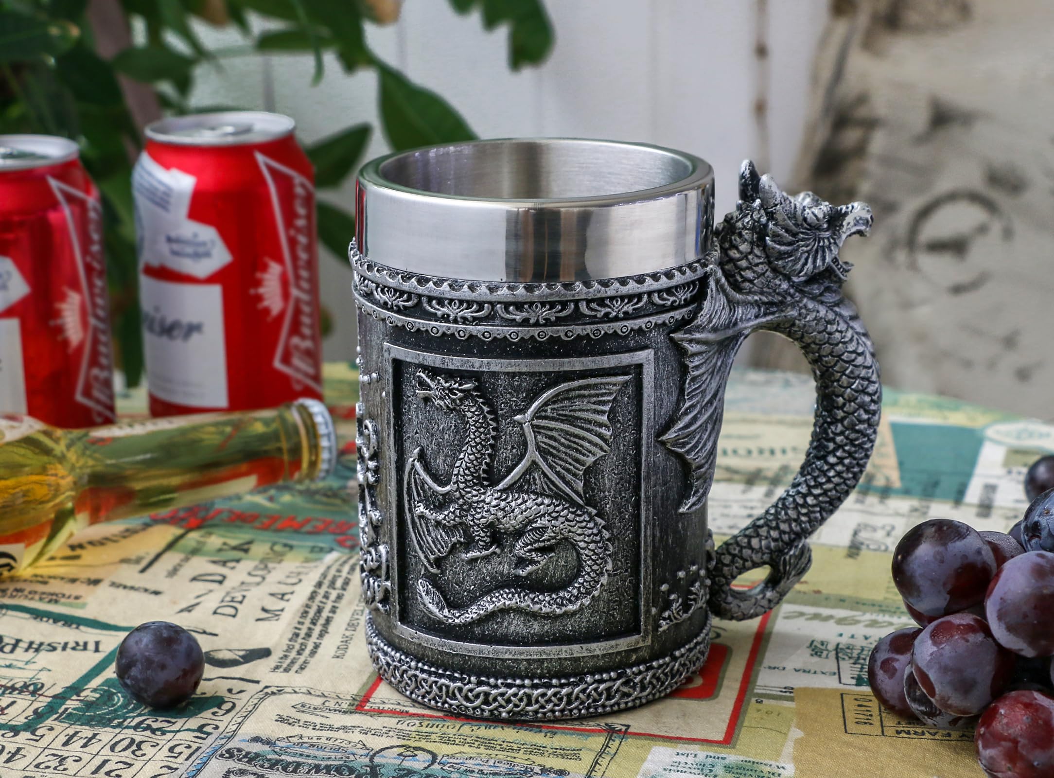 alikiki Taza Dragón D&D grande, regalo ideal para fans GOT y D&D.