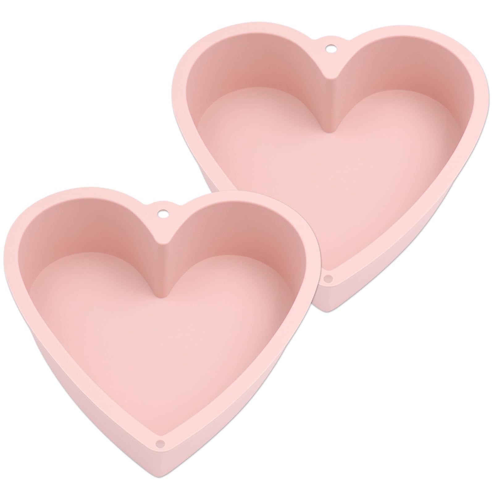 Alimat Plus molde corazón de silicona rosa 8 pulgadas, desmolde suave para pasteles.