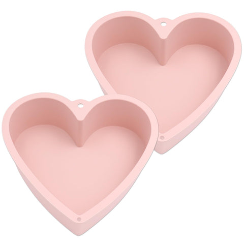 Alimat Plus molde corazón de silicona rosa 8 pulgadas, desmolde suave para pasteles.