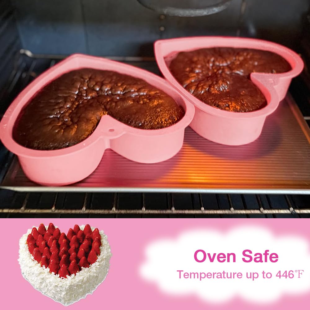 Alimat Plus molde corazón silicona rosa 8 pulgadas, superficie fácil de limpiar.