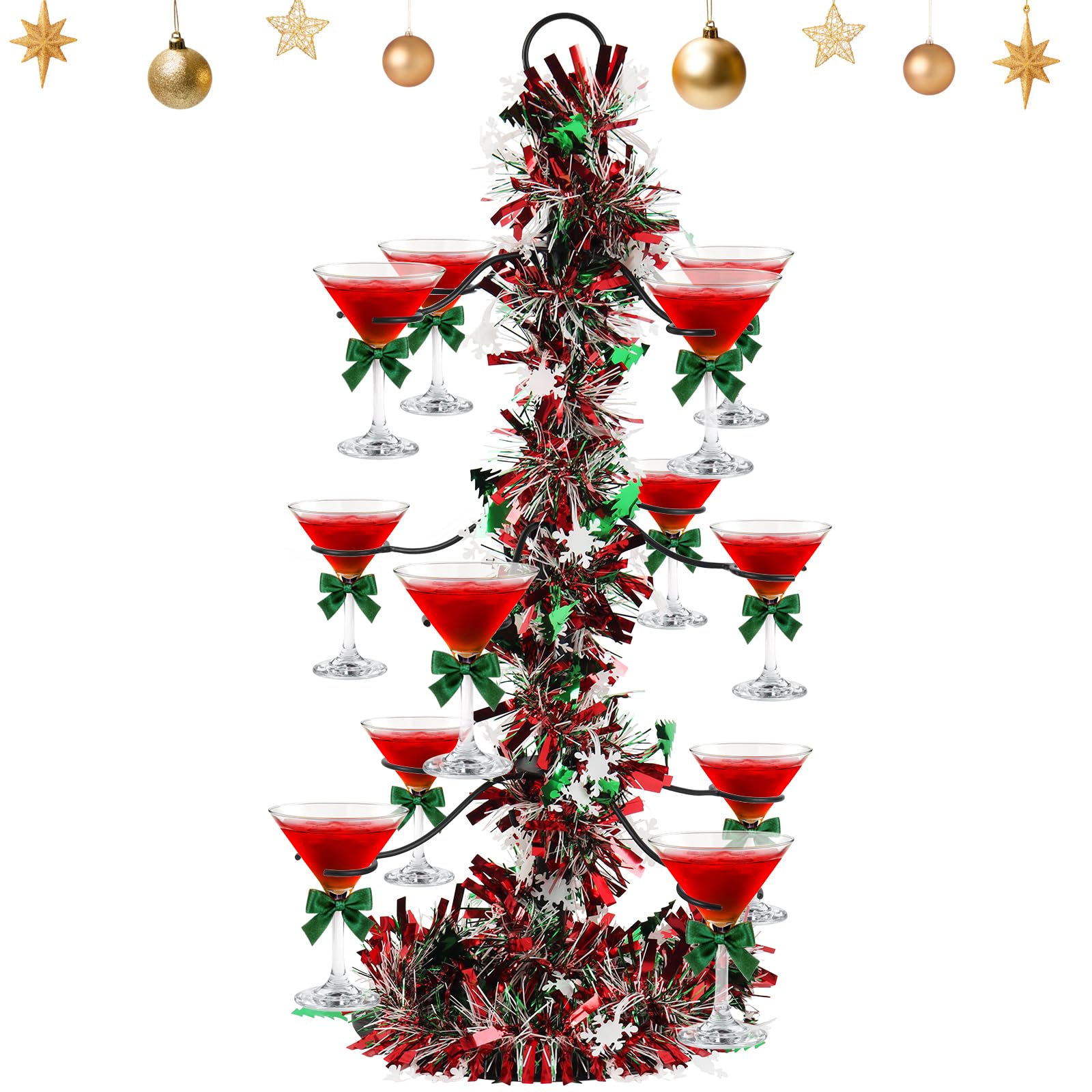 ALIMOTA árbol-cóctel diseño navideño ideal para centros de mesa festivos.