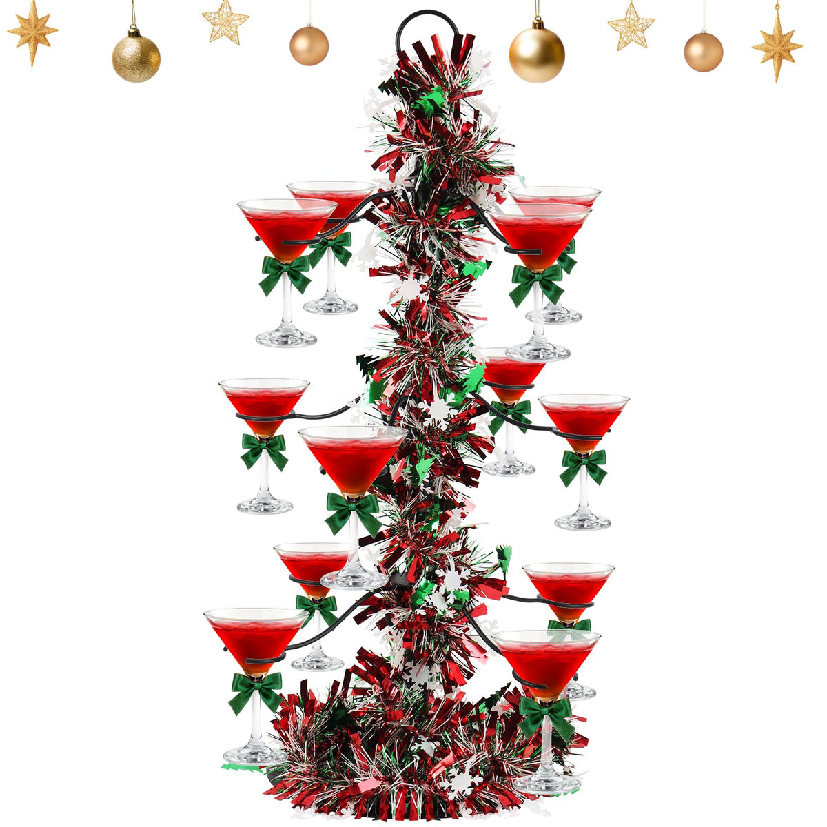 ALIMOTA árbol-cóctel diseño navideño ideal para centros de mesa festivos.