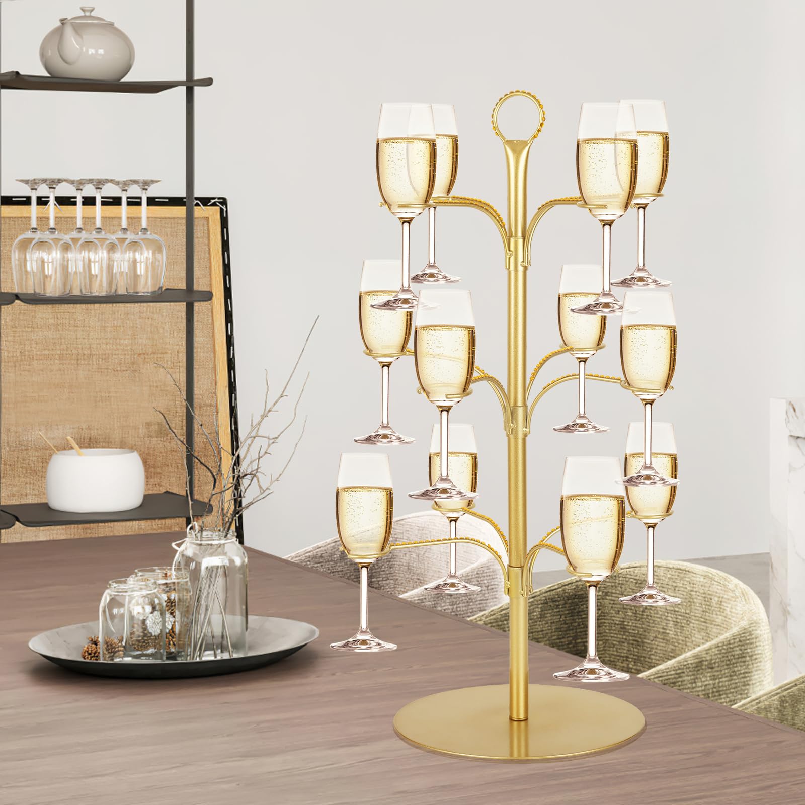 ALIMOTA torre-copas-cocktail, diseño giratorio para acceso rápido.