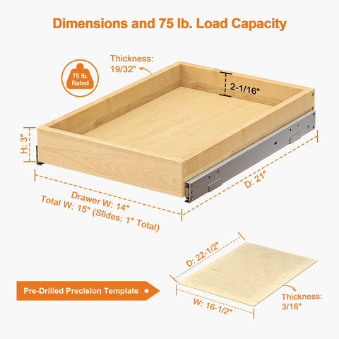 ALINE FURNITURE extensión completa del cajón para acceso cómodo