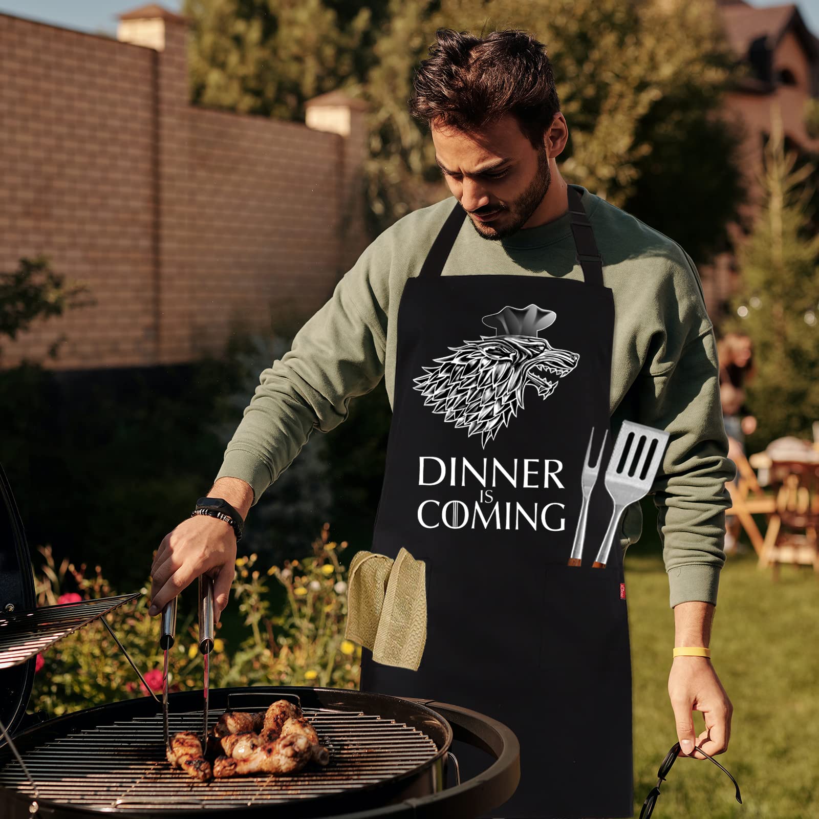 ALIPOBO delantal para cocina, barbacoa, horneado y jardinería