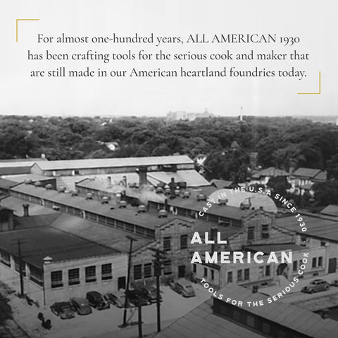 All American 1930: diseño compatible con cocinas domésticas y cazos.