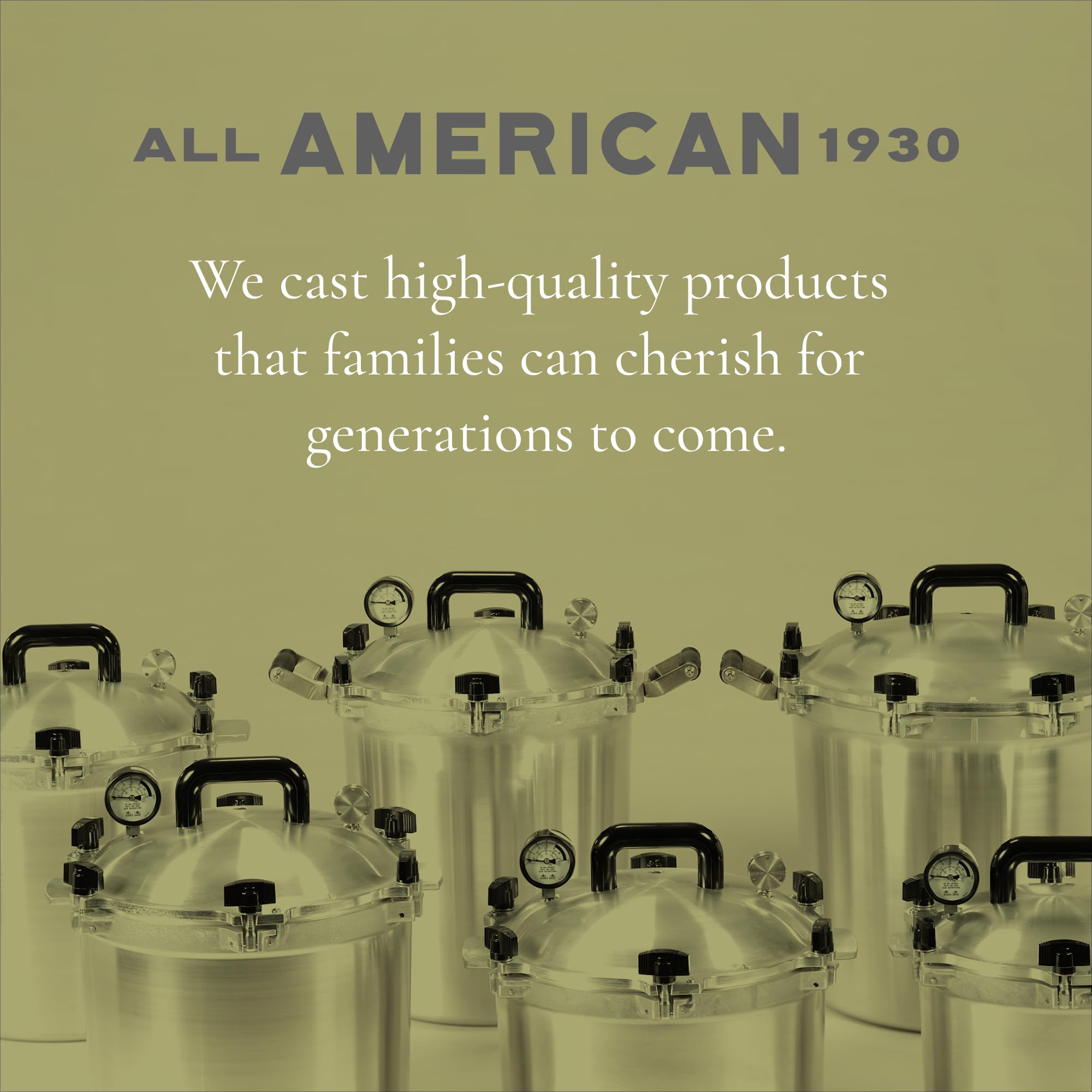 All American 1930, producto fabricado en Estados Unidos para durabilidad.