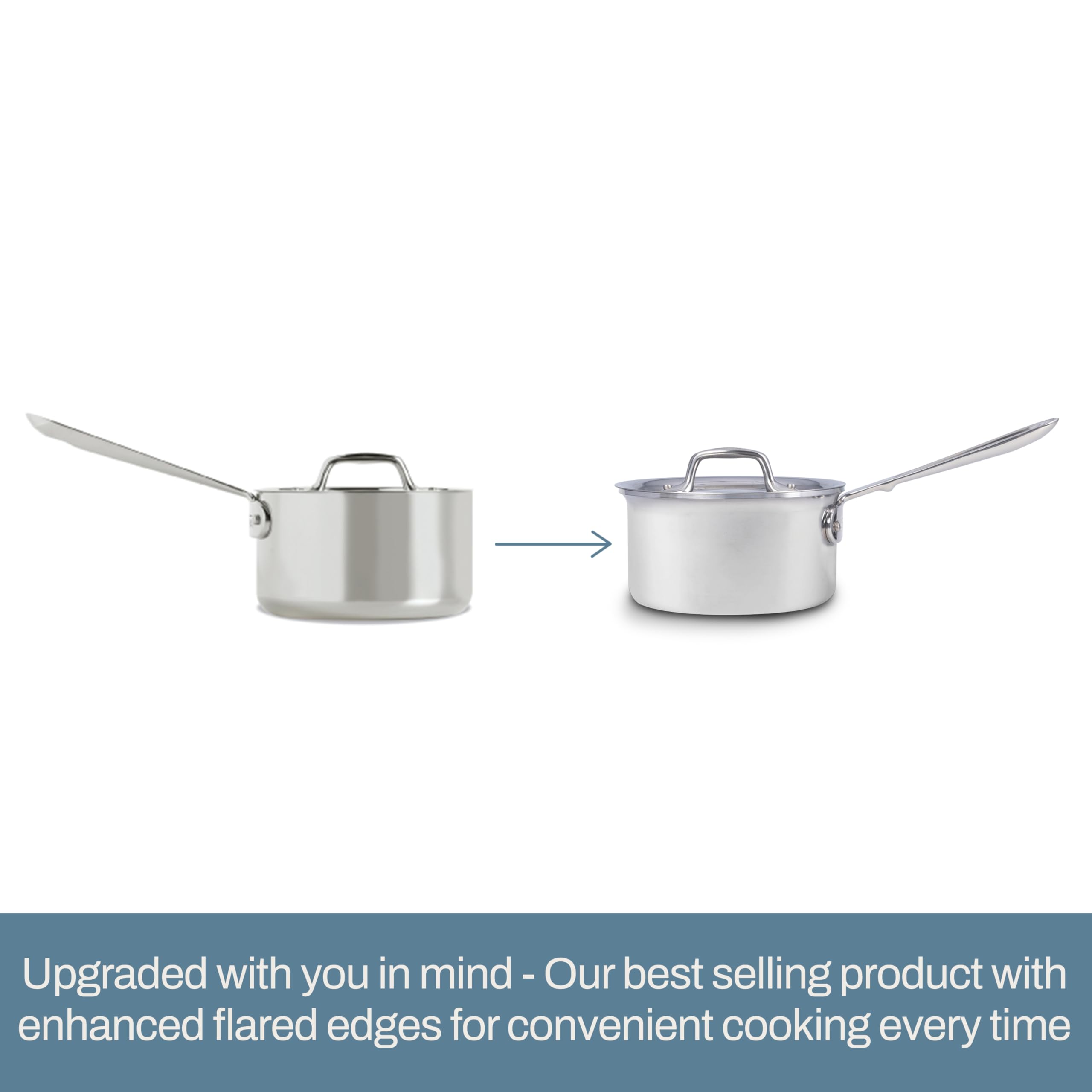 All-Clad D3 cazo para cocina diaria, ideal para salsas y guisos.